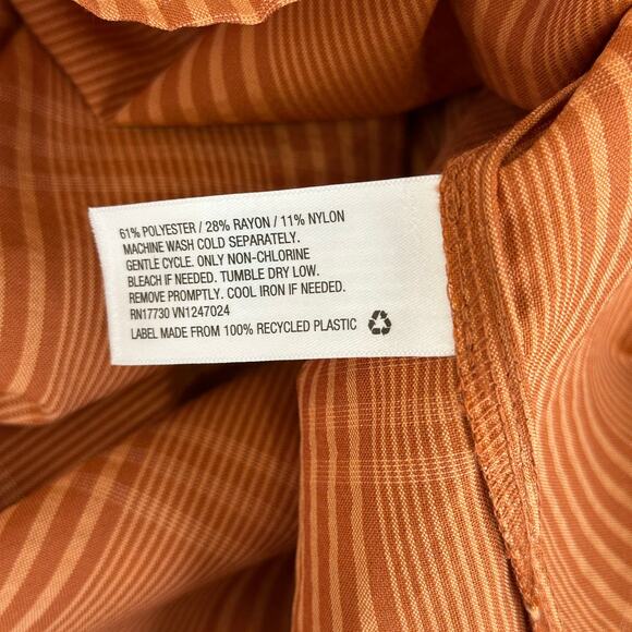 A New Day Popover Blouse WMNS XXL Rust Plaid Long Sleeve Office Work Top Shirt - Picture 8 of 10